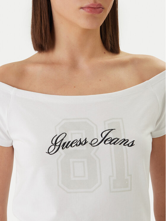 Guess Jeans Guess Jeans T-Shirt W6GI07 J1314 Bílá Regular Fit