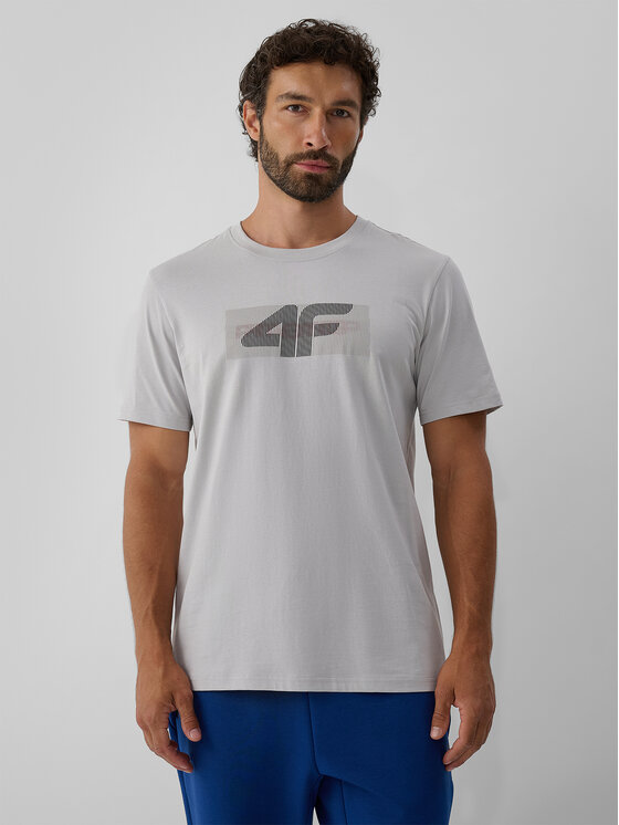 4F 4F T-Shirt COMMERCIAL Szary jasny Regular Fit