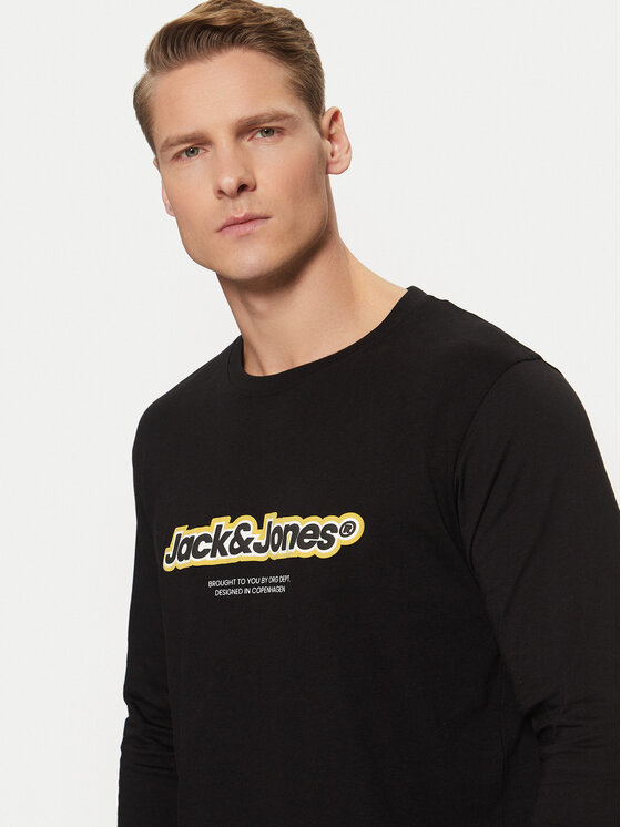 Jack&Jones Jack&Jones Majica z dolgimi rokavi Vesterbro 12266419 Črna Relaxed Fit