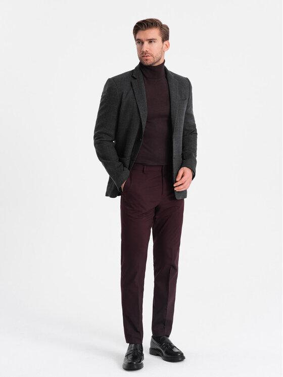 Ombre Ombre Marynarka OM-BLZB-0119 Czarny Regular Fit