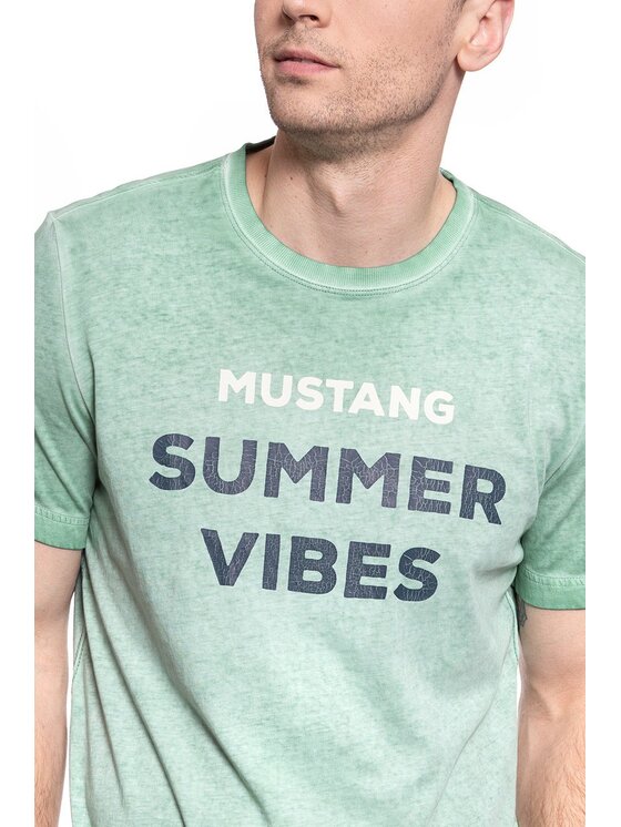 Mustang Mustang T-Shirt ALEX C PRINT Zielony Regular Fit