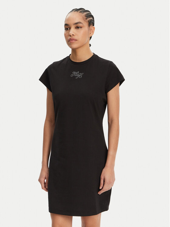 HUGO HUGO Hétköznapi ruha 50537240 Fekete Slim Fit