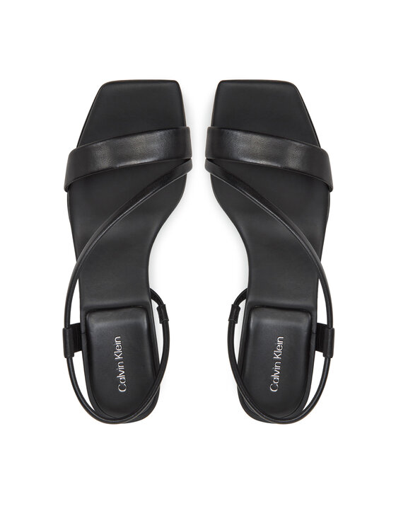 Calvin Klein Calvin Klein Sandały Heel Sandal 50 Squared Lth HW0HW02534 Czarny