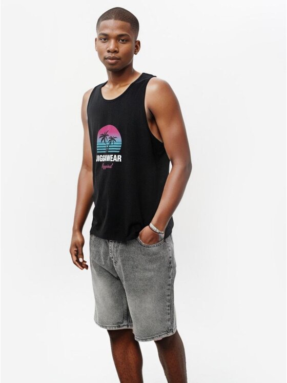 Jigga Wear Jigga Wear Tank top Tank Top Męski Czarny / Różowy Jigga Wear Vice L Czarny Regular Fit