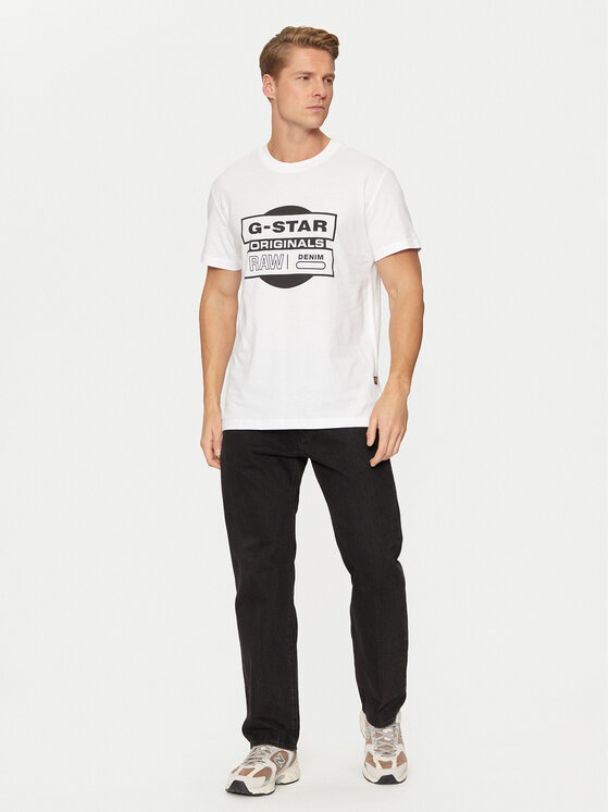G-STAR G-Star Raw T-Shirt Originals D25443-8415 Biały Regular Fit