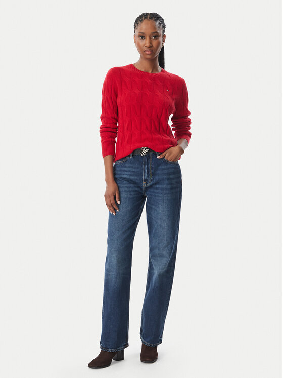 Tommy Hilfiger Tommy Hilfiger Пуловер WW0WW43586 Червен Regular Fit