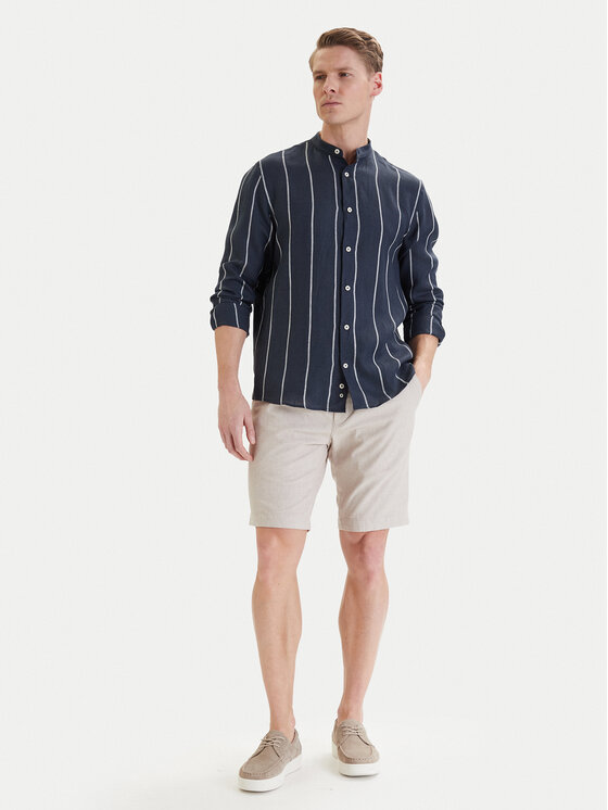 Bugatti Bugatti Košile 9550-78954C Tmavomodrá Casual Fit