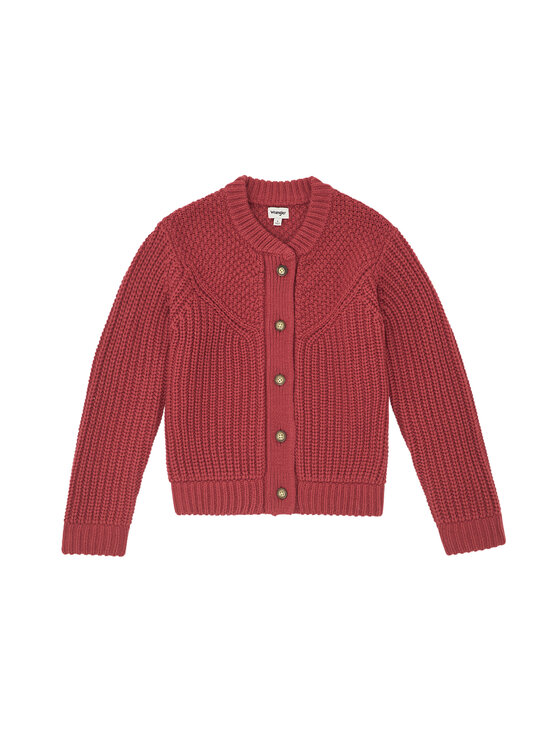 Wrangler Wrangler Sweter WESTERN CARDIGAN Czerwony Regular Fit