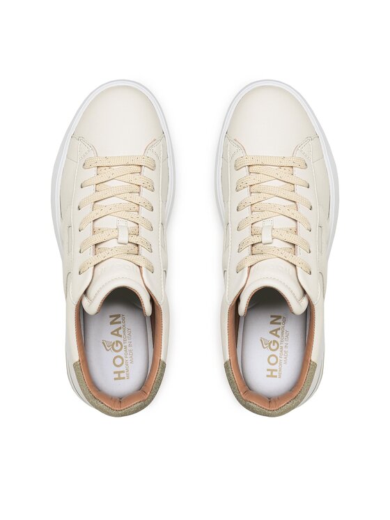 スニーカー HOGAN Women Sneakers HXW5640DN61RCB WHITE Sneakers Hogan Rebel IVORY, GOLD for Woman