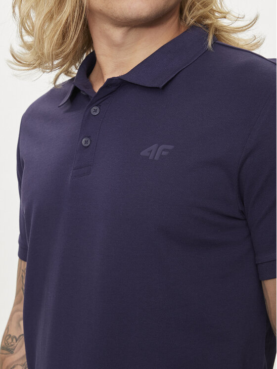 4F 4F Polo 4FWSS24TPTSM130 Granatowy Regular Fit