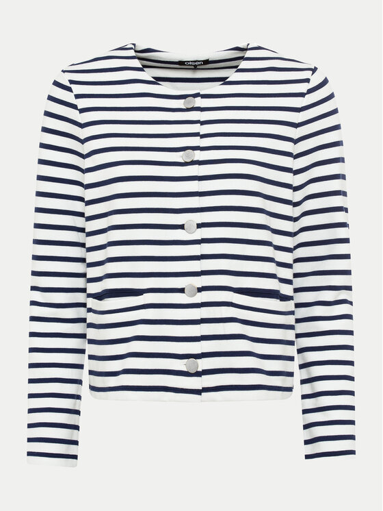 Olsen Olsen Kardiganas 11201564 Balta Regular Fit