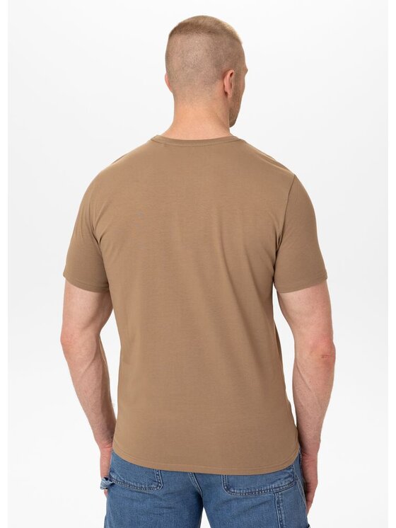 PITBULL PITBULL T-Shirt MINIMAL Brązowy Regular Fit