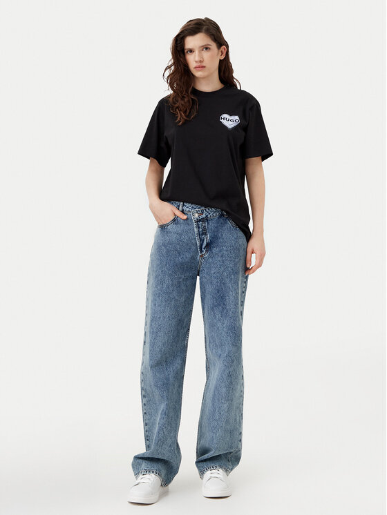 HUGO HUGO T-shirt Vintage 50534545 Crna Boxy Fit