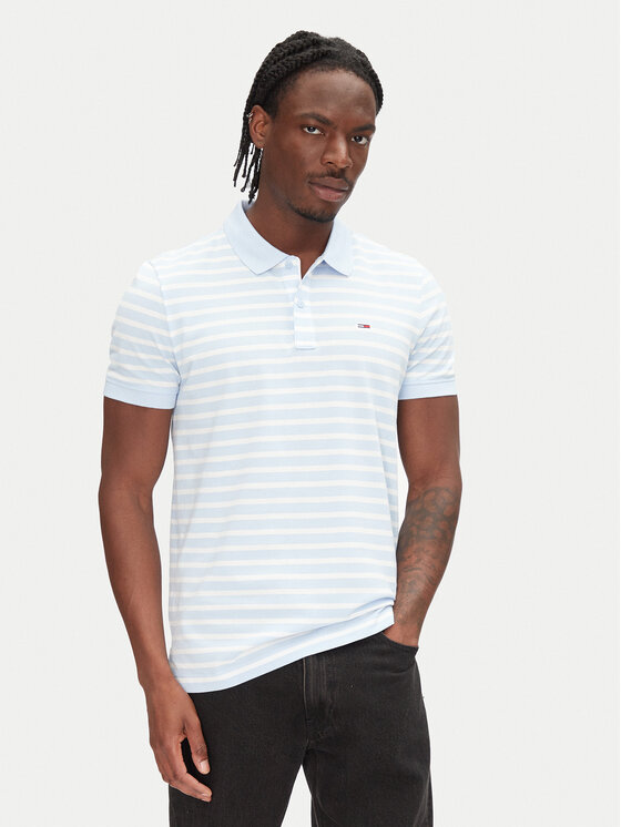 Tommy Jeans Polokošeľa DM0DM20676 Modrá Slim Fit