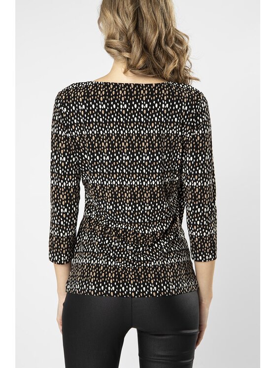 QUIOSQUE QUIOSQUE Blúzka ENVELOPE BLOUSE Hnedá Regular Fit