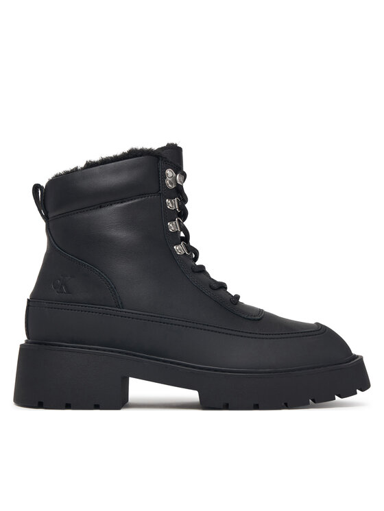 Calvin Klein Gležnjarji Chunky Hiking Lup Boot Lth Wl Em HW0HW03204 Črna