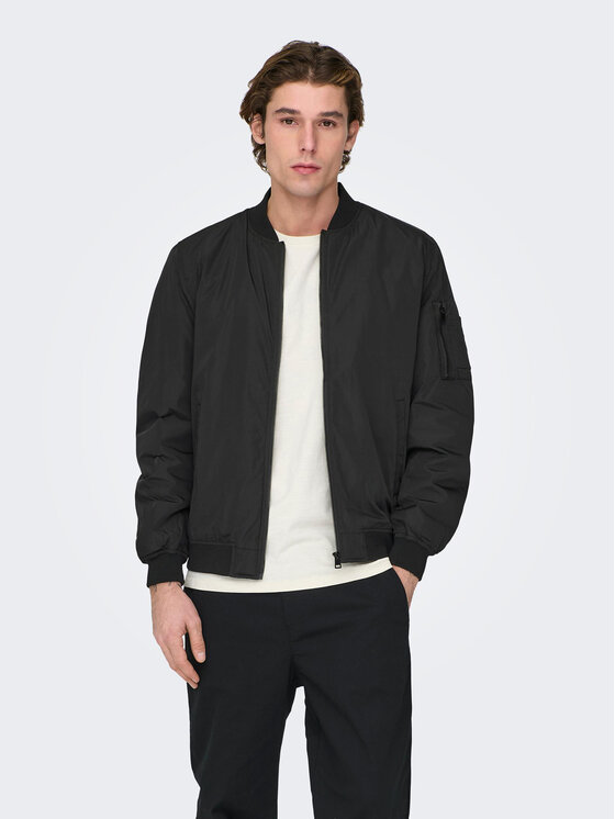 Only & Sons Bomber stila jaka Joshua 22023287 Melns Regular Fit