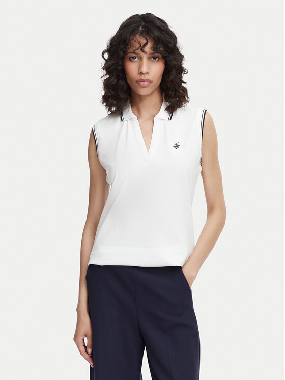 Beverly Hills Polo Club Tricou polo P-SS26W-P0022 Alb Regular Fit