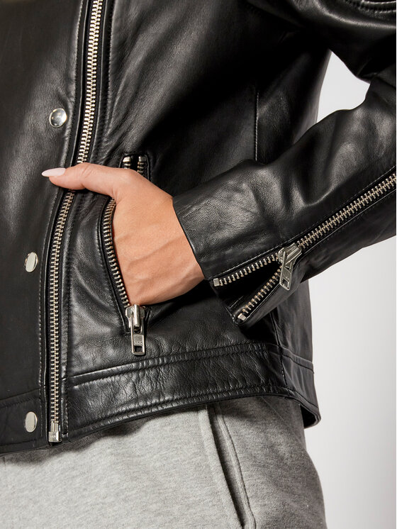 Gestuz Gestuz Lederjacke Melgz 10904666 Schwarz Regular Fit