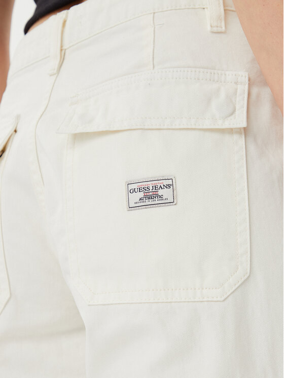 Guess Jeans Guess Jeans Kalhoty z materiálu 165623 Béžová Slim Fit