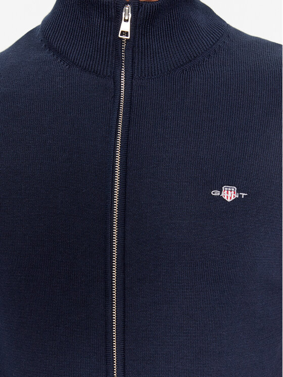 Gant Gant Pletena jopica Casual Cotton Zip 8030164 Mornarsko modra Regular Fit