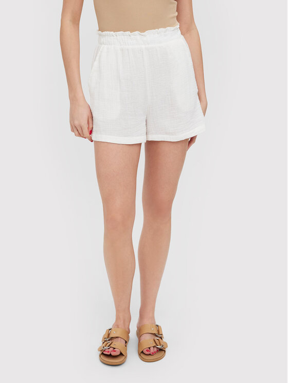 Vero Moda Bavlnené šortky Natali 10262930 Biela Regular Fit