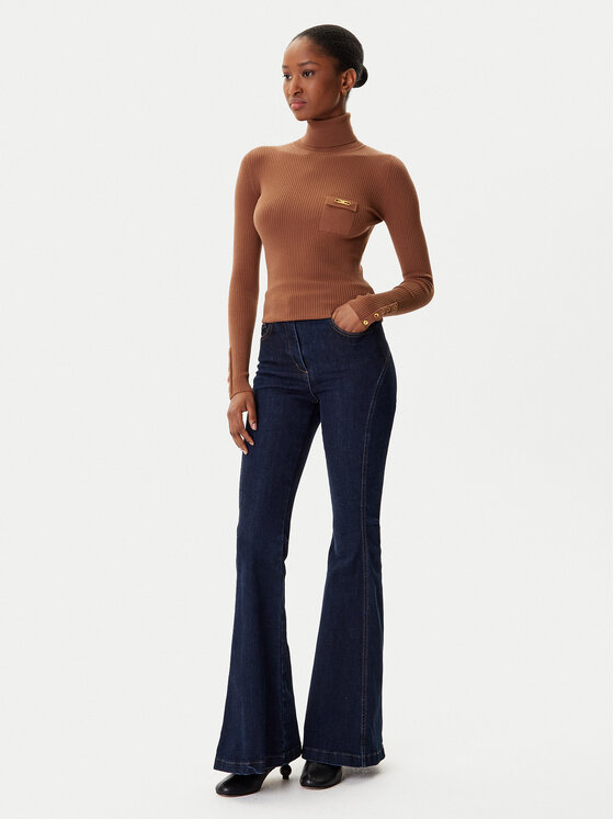Elisabetta Franchi Elisabetta Franchi Golf MK-11B-56E2-V290 Rjava Slim Fit