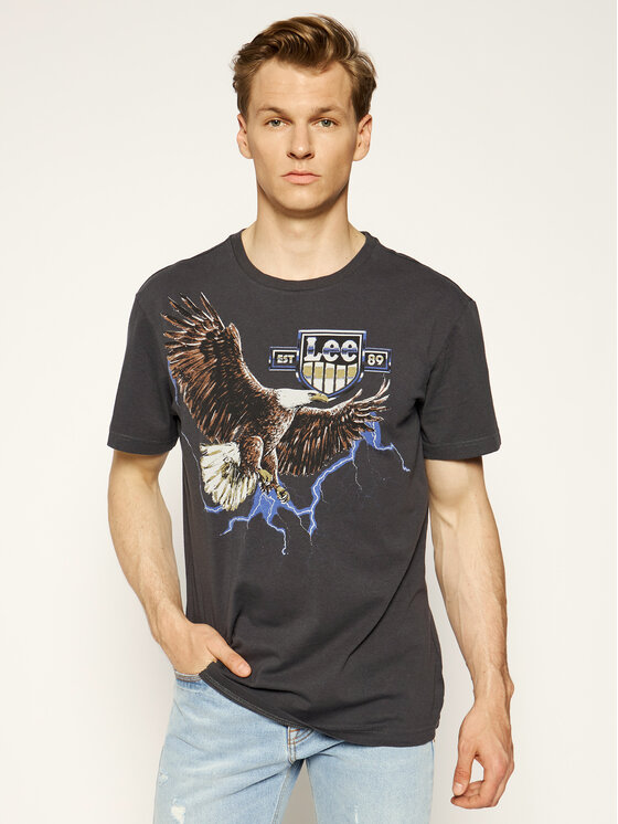 Lee Lee T-shirt Biker Tee L60CFEON 112113283 Nero Relaxed Fit