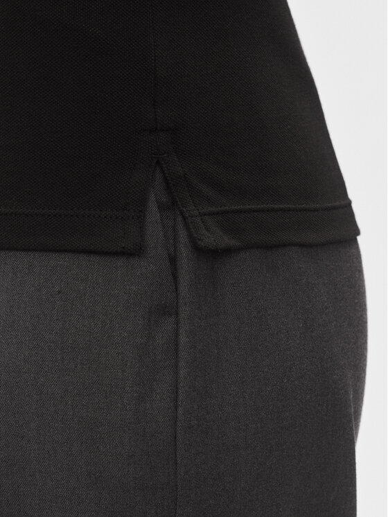 Tommy Hilfiger Tommy Hilfiger Тениска с яка и копчета 1985 WW0WW42047 Черен Slim Fit
