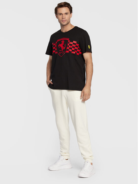 Puma Puma T-Shirt Ferrari Race Tonal Big Shield 535849 Czarny Regular Fit