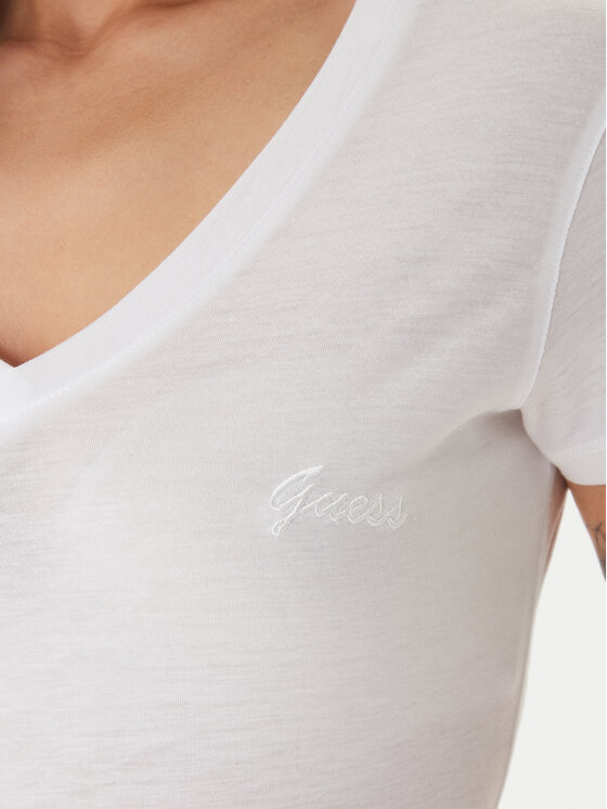 Guess Guess Tricou W5GP31 KCSX2 Alb Classic Fit