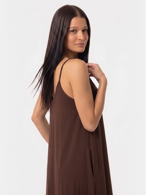 BASICLO BASICLO Sukienka codzienna W-2219-35 Brązowy Oversize
