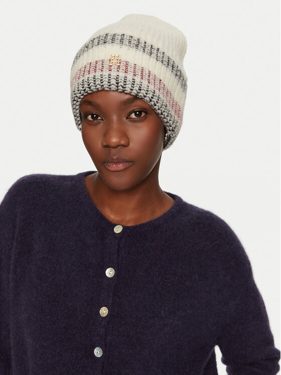 Tommy Hilfiger Tommy Hilfiger Kepurė Th Varsity Ski AW0AW16636 Écru