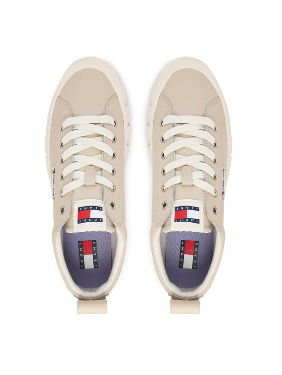 Tommy Jeans Tommy Jeans Снікерcи Tjw Vulc Flatform Leather EN0EN03008 Бежевий