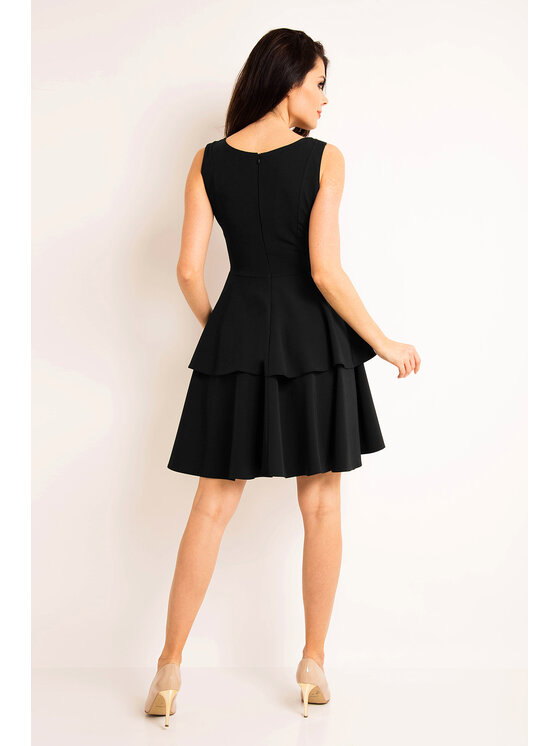 Awama Awama Sukienka letnia A163 Czarny Basic Fit