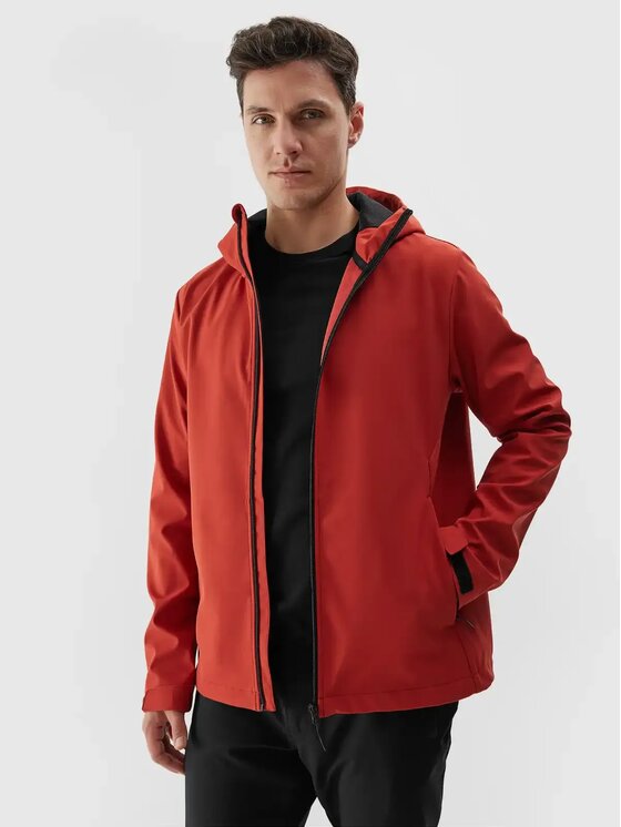 4F 4F Kurtka softshell 4FWAW24TSOFM283-61S Czerwony Regular Fit