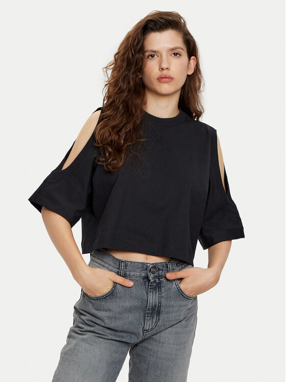 HUGO HUGO Tricou Dewaja 50530453 Negru Oversize