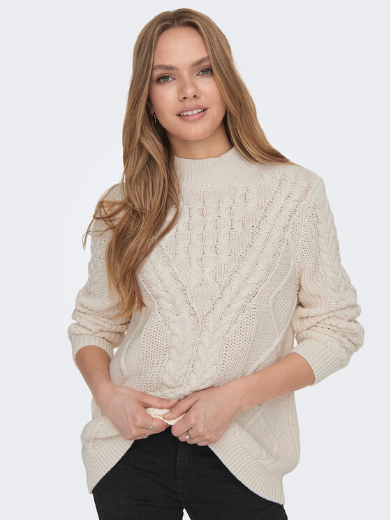 ONLY ONLY Пуловер 15295457 Екрю Regular Fit
