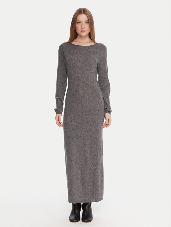 Kontatto Rochie tricotată 3M0964C Gri Slim Fit