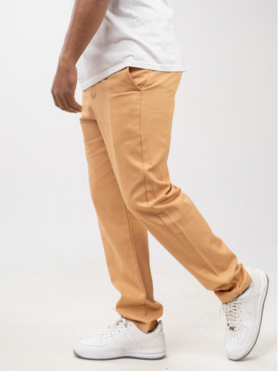 Jigga Wear Jigga Wear Spodnie materiałowe Spodnie Materiałowe Chino Męskie Jasne Brązowe Jigga Wear Chino XXL Brązowy Regular Fit