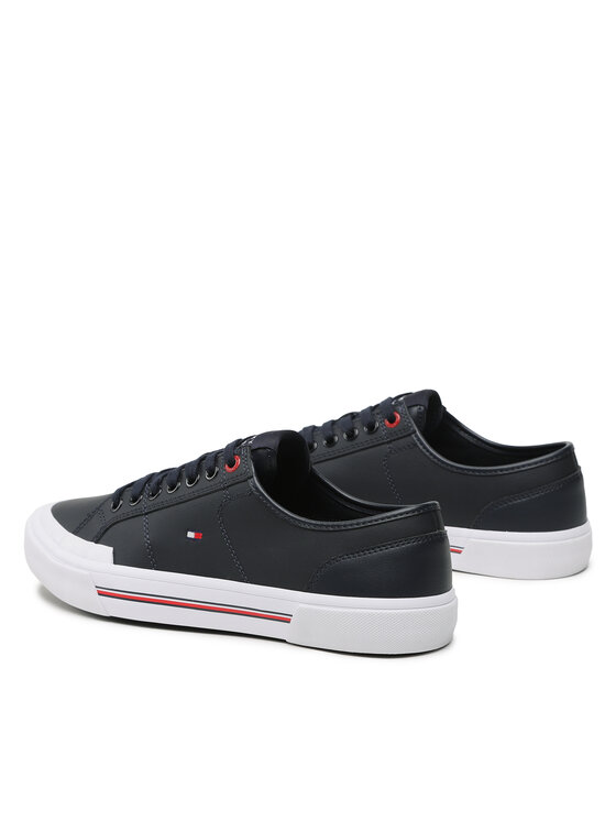 Tommy Hilfiger Tommy Hilfiger Tenisice Core Corporate Vulc Leather FM0FM04561 Tamnoplava
