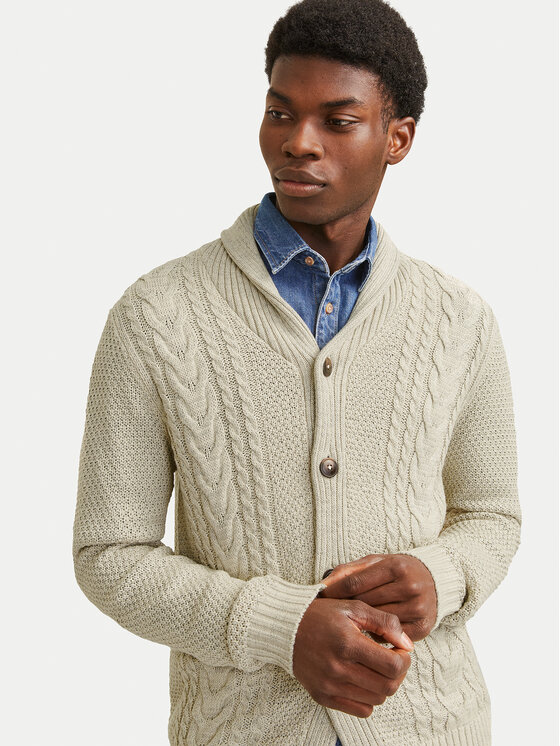 Jack&Jones Jack&Jones Kardigāns Craig 12258484 Écru Regular Fit