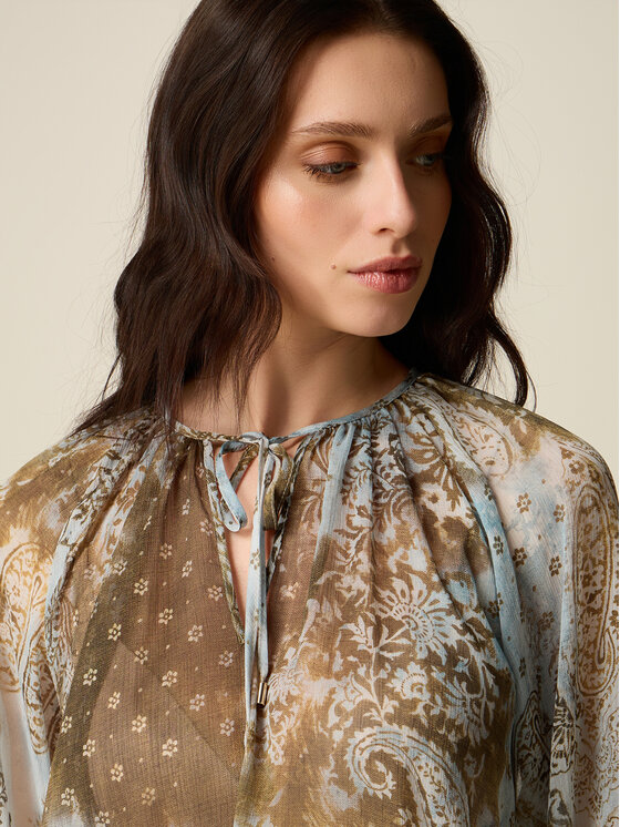 Oltre Oltre Blusa 2076J000852N0S5 Marrone Regular Fit