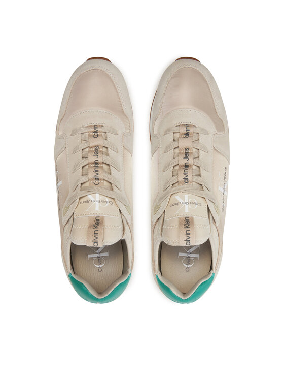 Calvin Klein Jeans Calvin Klein Jeans Snīkeri Runner Sock Laceup Ny-Lth YM0YM00553 Bēšs