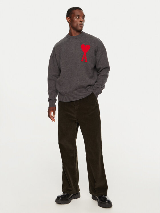 AMI PARIS AMI PARIS Hlače iz tkanine HTR102 CO0089 Rjava Regular Fit