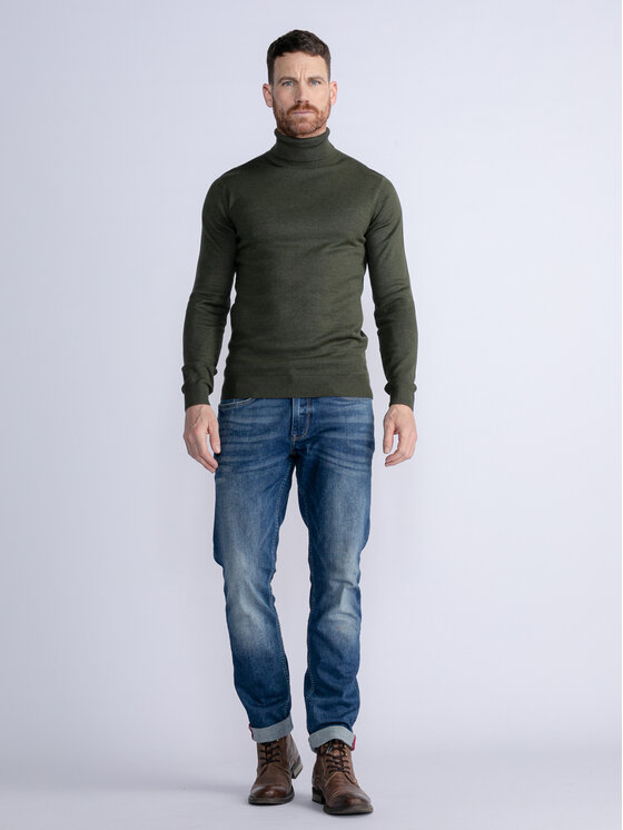 Petrol Industries Petrol Industries Rolák M-3030-KWC260 Zelená Slim Fit
