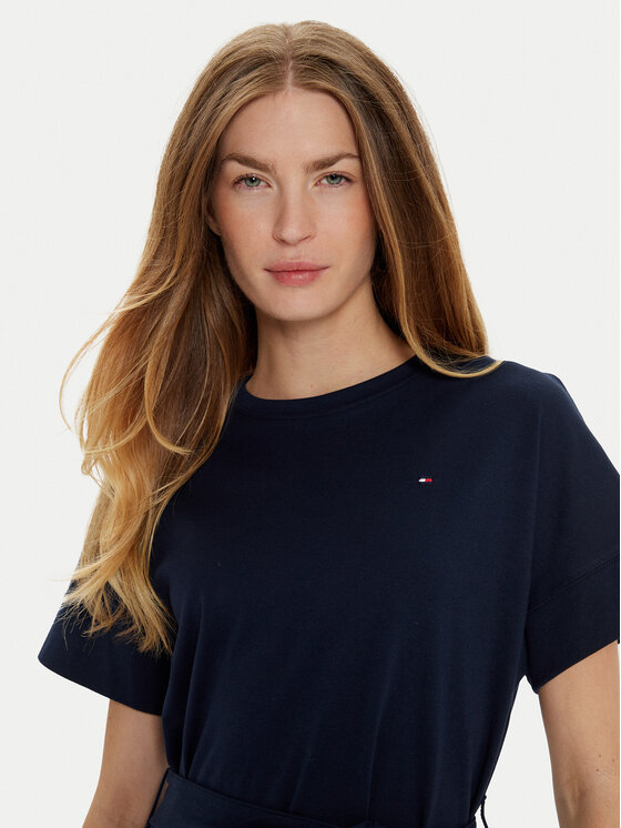 Tommy Hilfiger Tommy Hilfiger Kleid für den Alltag WW0WW45183 Dunkelblau Regular Fit