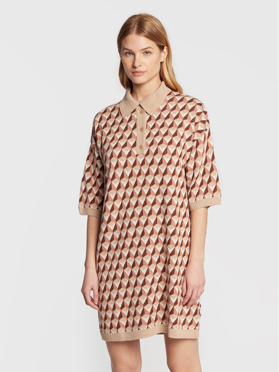 United Colors Of Benetton Rochie tricotată 103FEV00G Bej Regular Fit La Reducere si Transport Gratuit Femei 2023-11-28 3