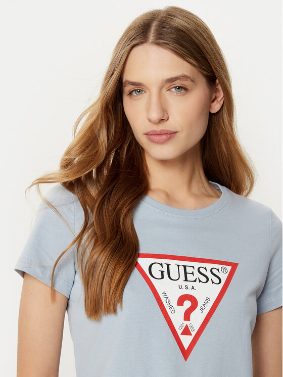 Guess Guess Tričko W1YI1B I3Z14 Modrá Slim Fit