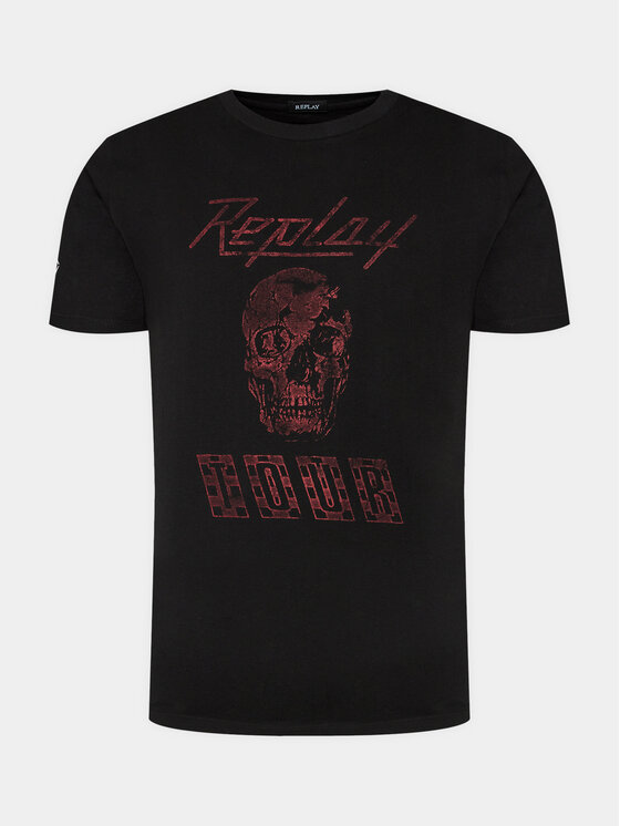 REPLAY Replay Tricou M6761.000.23608P Negru Regular Fit